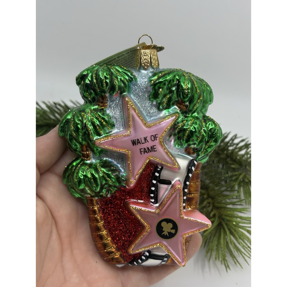 Old World Christmas HOLLYWOOD WALK OF FAME Glass Ornament New Tags Box